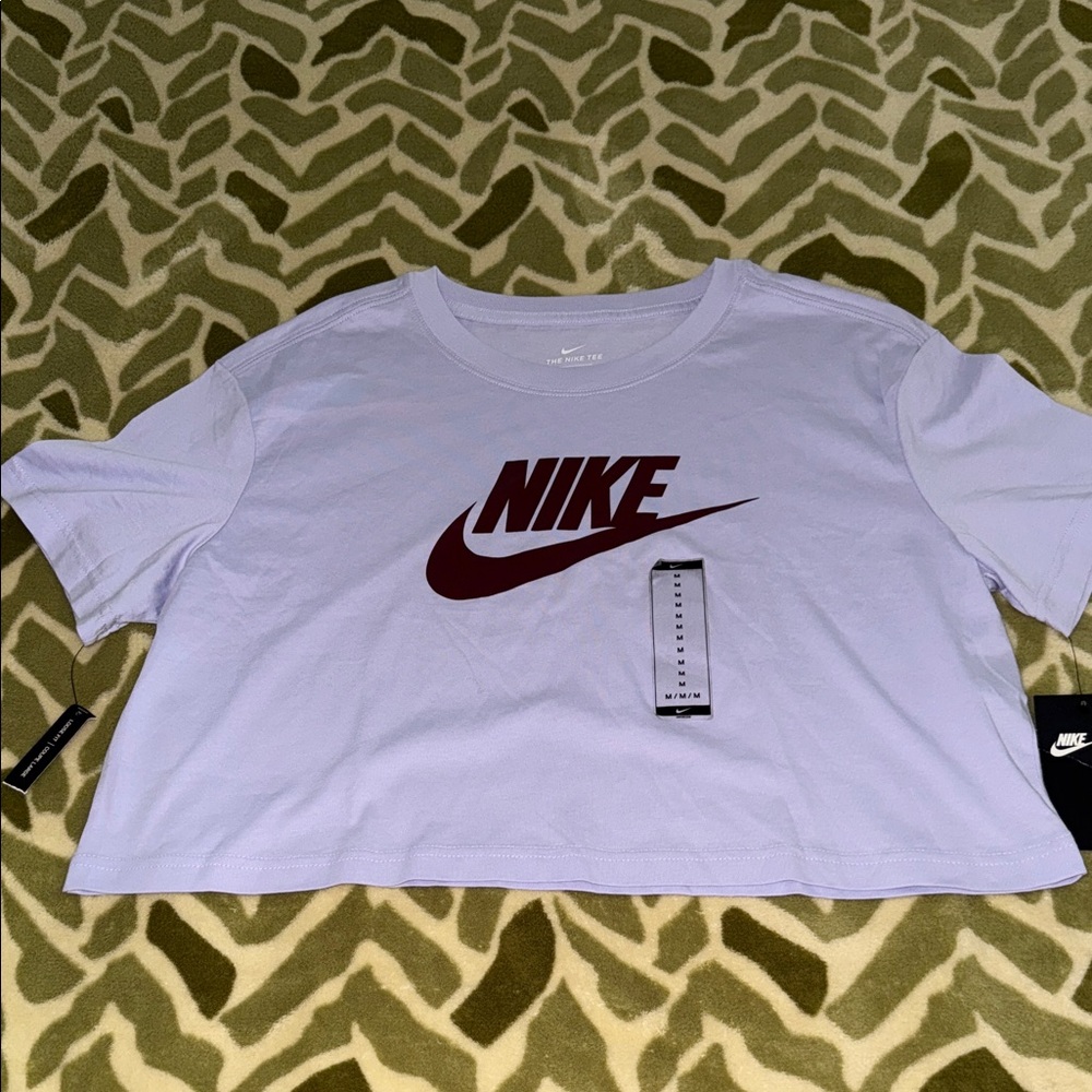 Nike Light Purple Crop Top with Maroon Logo